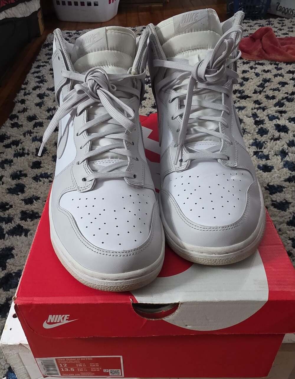 Nike Dunk High Retro Vast Grey White Men's Size 12